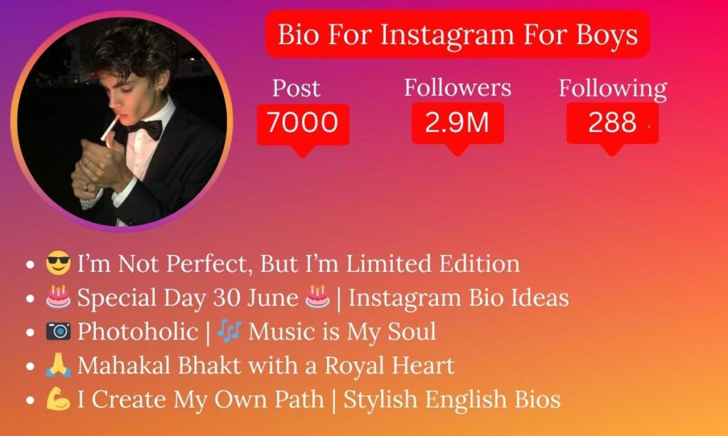 Bio For Instagram For Boys