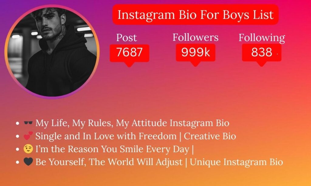 Instagram Bio For Boys List