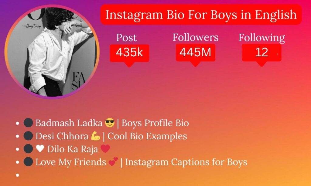 Instagram Bio For Boys in English
