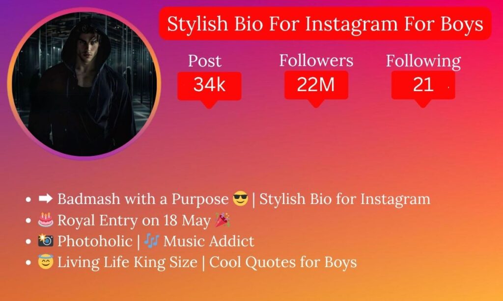 Stylish Bio For Instagram For Boys