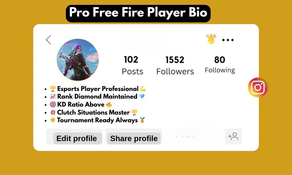 Pro Free Fire Player Instagram Bios